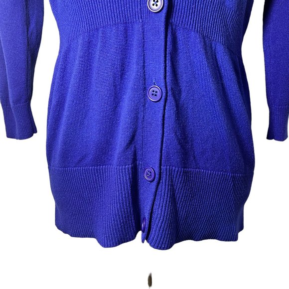 Ann Taylor Purple V-Neck Three-Quarter Sleeve Tailored Cardigan Size Med… - Picture 7 of 7